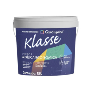 Tinta Acrílica Fosca para Alvenaria Interna Qualyvinil Klasse Econômica Branco 15L - Imagem 2