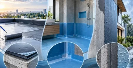 Aplicações de impermeabilizante em laje, banheiro e parede externa